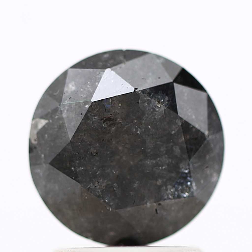 Salt And Pepper Diamond Fancy Gray Color 1.47 CT 7.50 x 4.00 MM Round Brilliant Cut Diamond ! Natural Loose Diamond ! Christmas Gift for Her